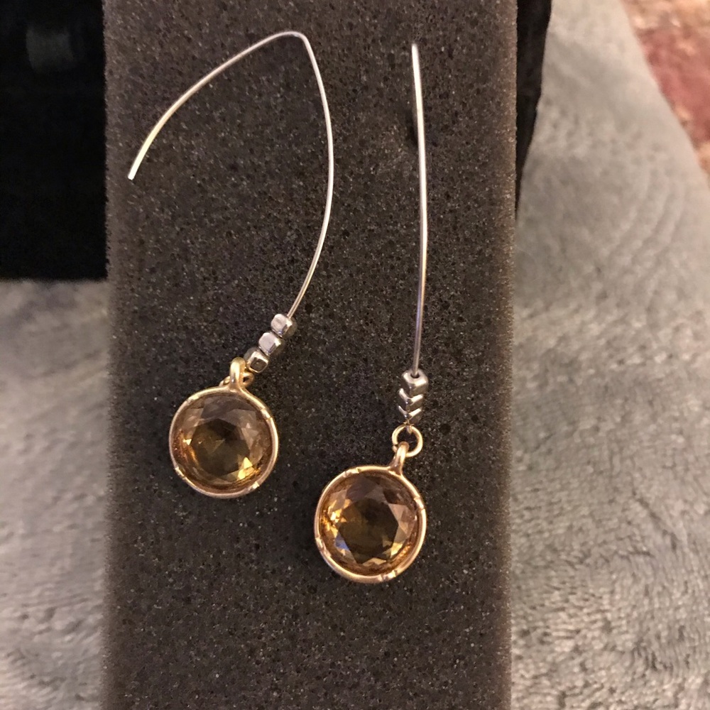 Faux hoop teardrop earrings